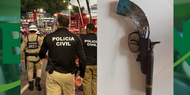 PM apreende arma de fogo em lixeira no centro durante pré-carnaval em Salvador