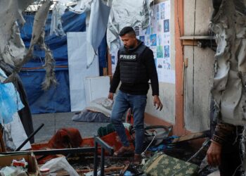 israel-bombardeia-tenda-com-jornalistas-ao-lado-de-hospital-de-gaza